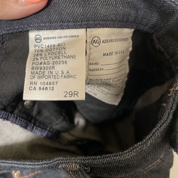 AG Adriano Goldschmied Stevie Roll Up Jean Womens 29R Slim Straight Cropped Dark - Picture 12 of 12